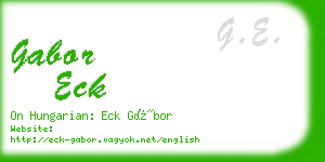 gabor eck business card